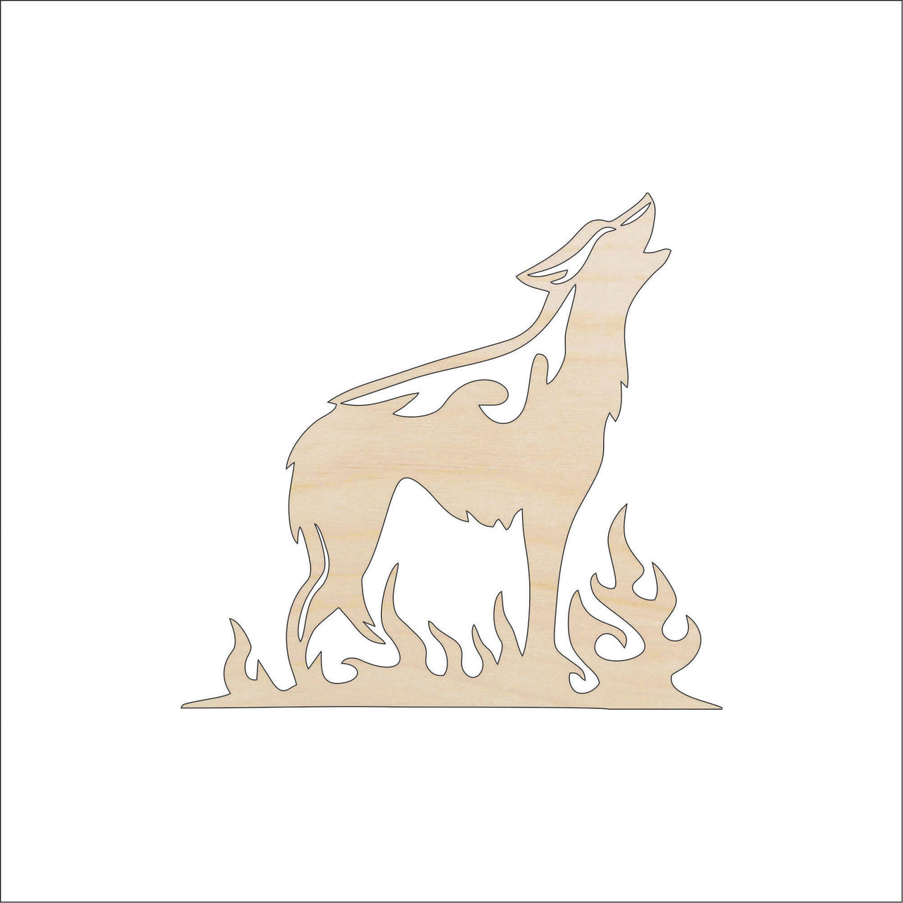 Coyote Wood Craft Shape – Laser Cut Baltic Birch Unfinished DIY Wood Art Supplies ANML70 - The Wood Shape Store