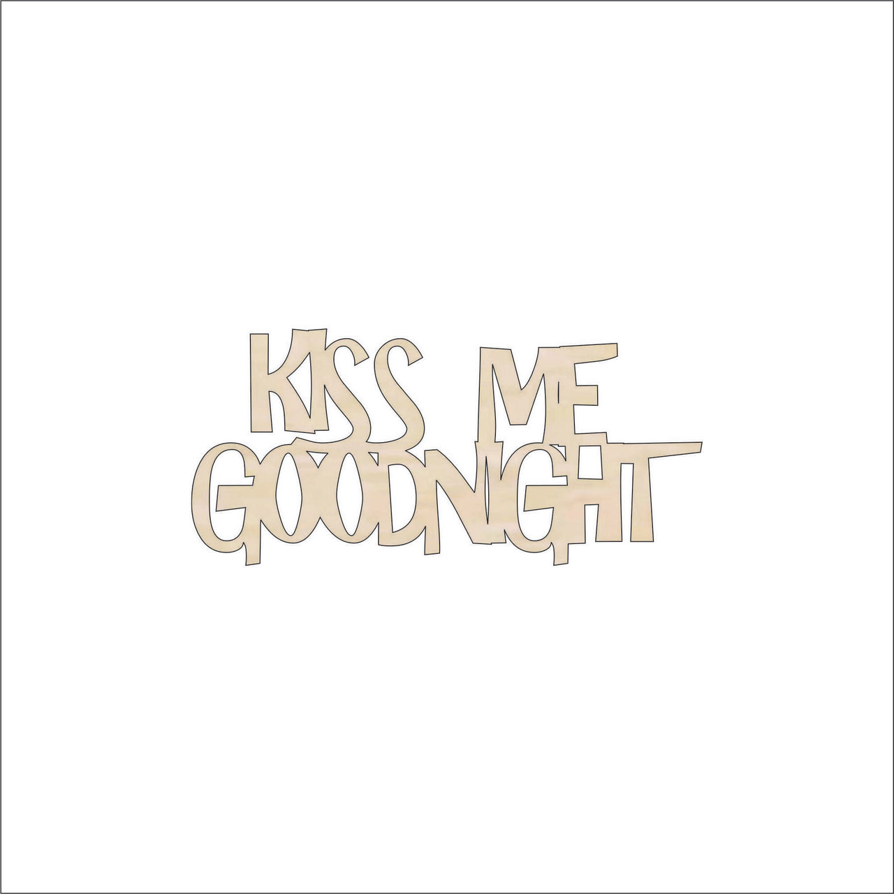 Kiss Me Wood Craft Shape – Laser Cut Baltic Birch Unfinished DIY Wood Art Supplies WRD41 - The Wood Shape Store