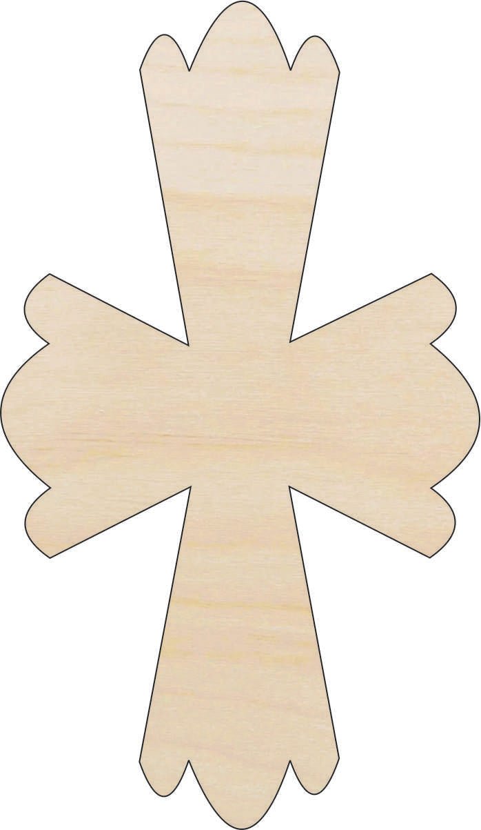 Cross Wood Craft Shape - Laser Cut Baltic Birch Unfinished DIY Wood Art Supplies REL35 - The Wood Shape Store