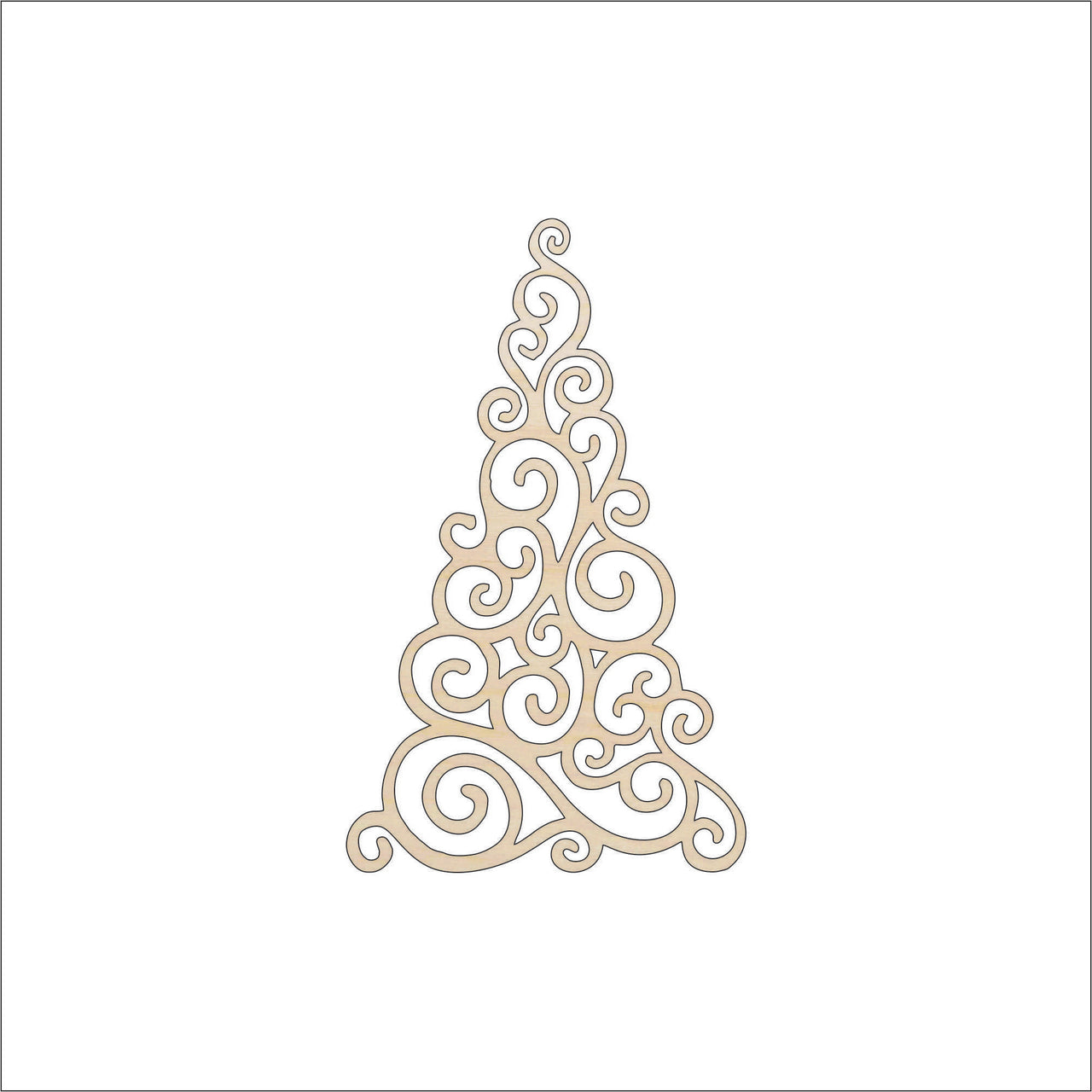 Christmas Tree Wood Craft Shape - Laser Cut Baltic Birch Unfinished DIY Wood Art Supplies XMS2 - The Wood Shape Store