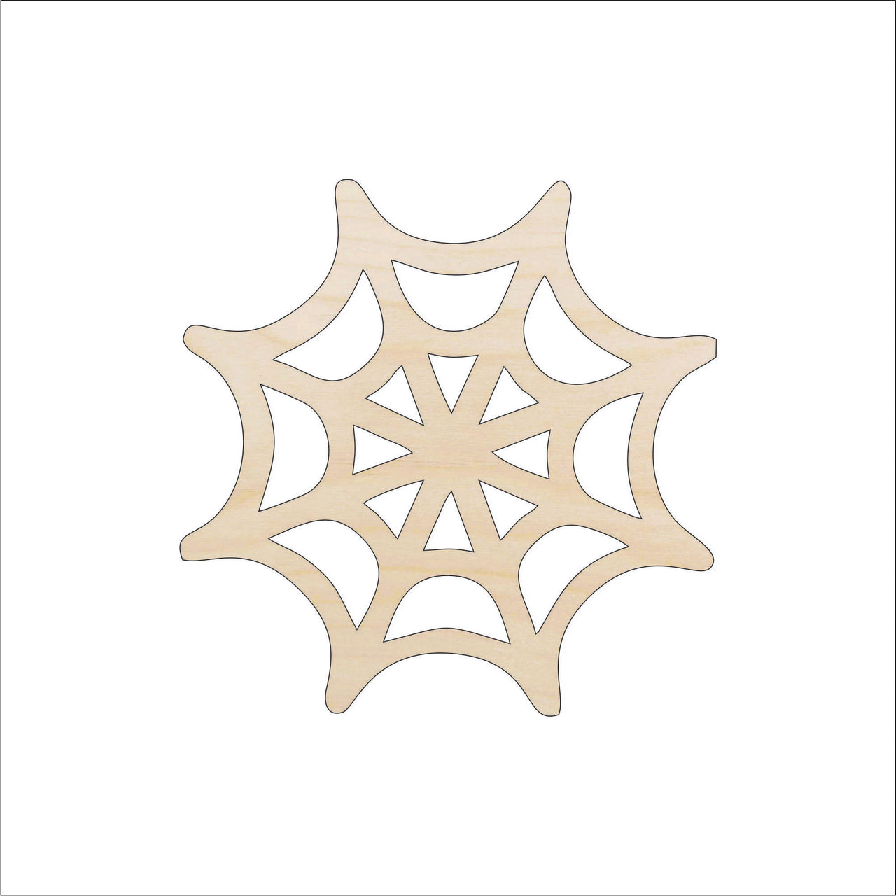 Spider Web Wood Craft Shape - Laser Cut Baltic Birch Unfinished DIY Wood Art Supplies BUG83 - The Wood Shape Store