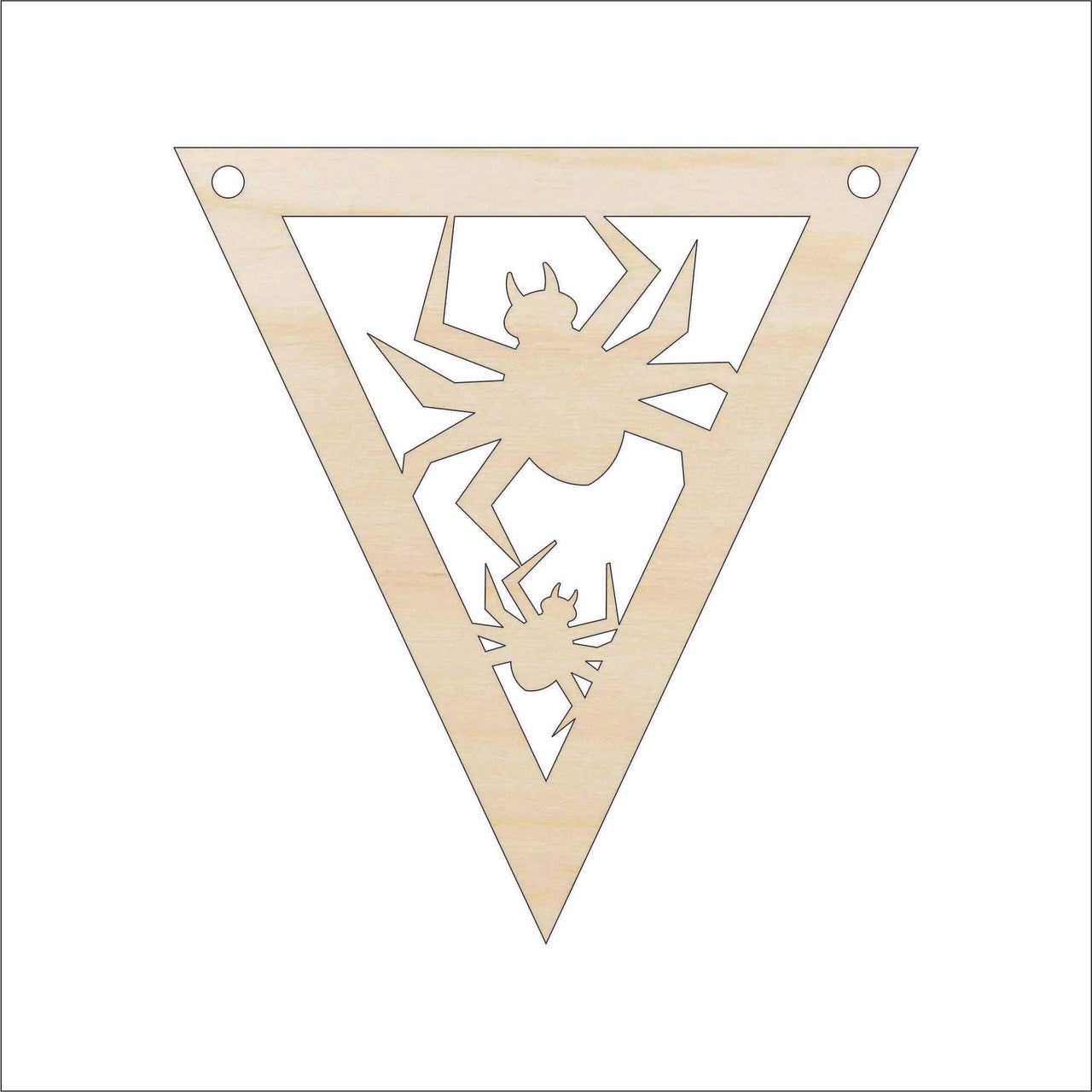 Spider Banner Wood Craft Shape Laser Cut Out & Unfinished DIY Craft Supply FAL287 - The Wood Shape Store