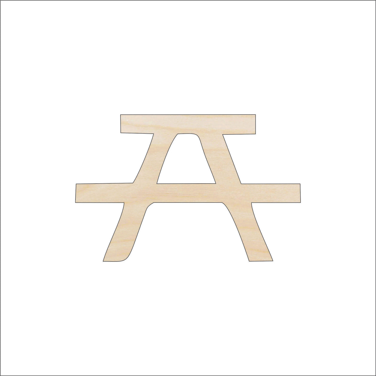 Picnic Table Wood Craft Shape – Laser Cut Baltic Birch Unfinished DIY Wood Art Supplies BLD94 - The Wood Shape Store