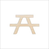 Picnic Table Wood Craft Shape – Laser Cut Baltic Birch Unfinished DIY Wood Art Supplies BLD94 - The Wood Shape Store