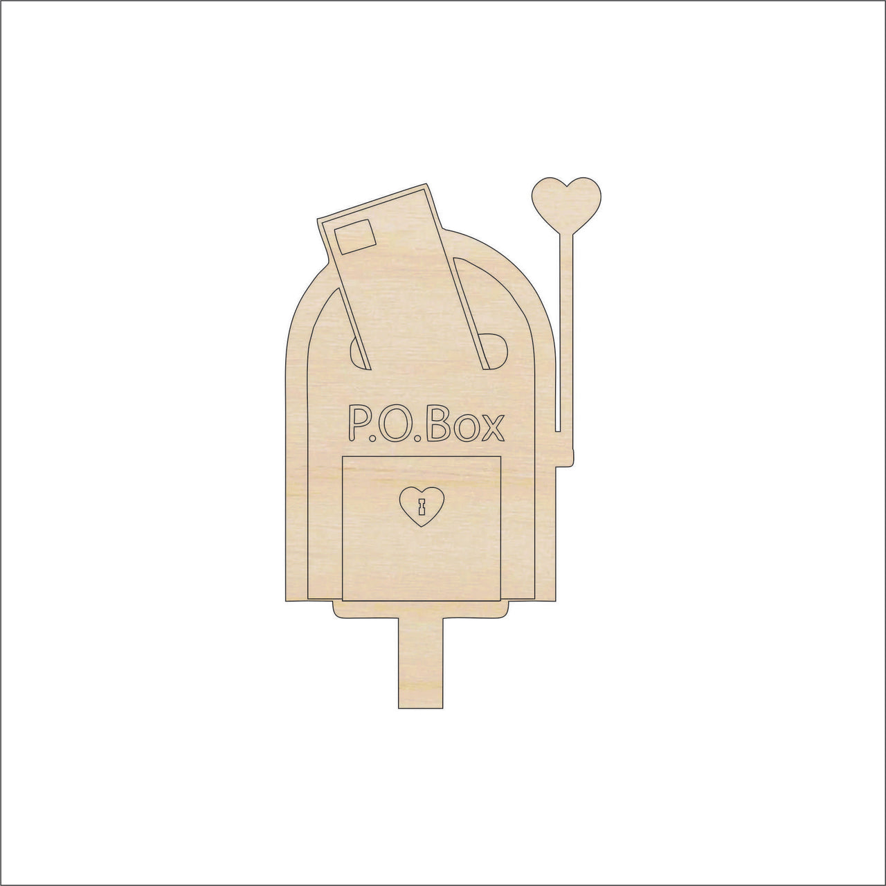 Mailbox Wood Craft Shape - Laser Cut Baltic Birch Unfinished DIY Wood Art Supplies BLD135 - The Wood Shape Store