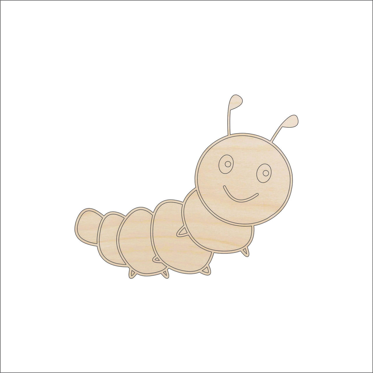 Worm Wood Craft Shape - Laser Cut Baltic Birch Unfinished DIY Wood Art Supplies BUG10 - The Wood Shape Store
