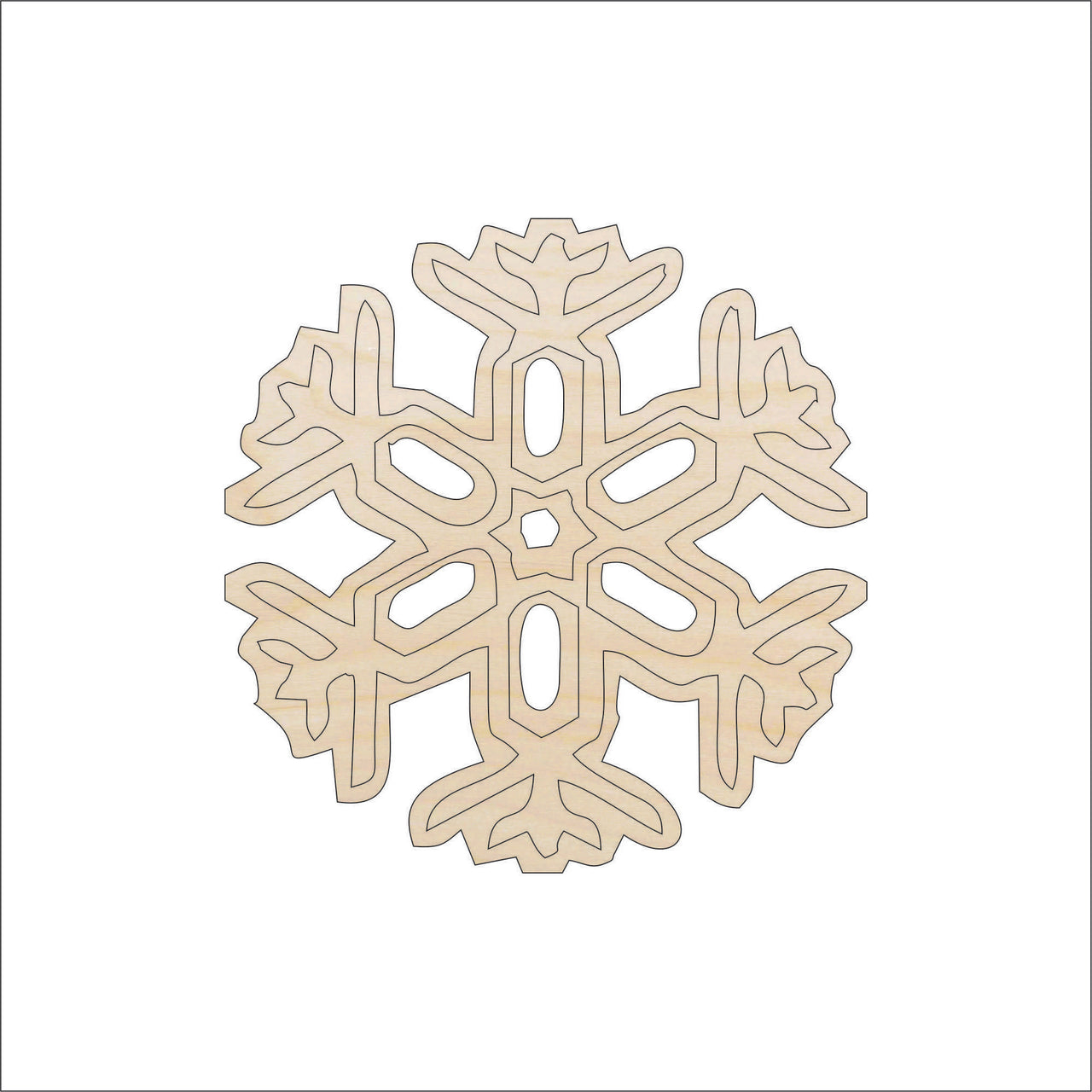 Snowflake Wood Craft Shape - Laser Cut Baltic Birch Unfinished DIY Wood Art Supplies SNW31 - The Wood Shape Store