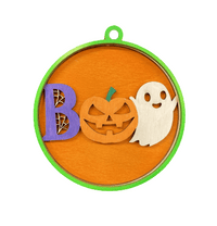 Ghost 3D Laser Cut Ornament – Baltic Birch Wood Craft Supplies | DIY Wood Ornament Kit HA23 - The Wood Shape Store