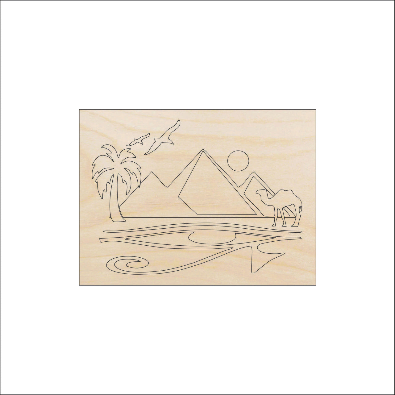 Egyptian Wood Craft Shape - Laser Cut Baltic Birch Unfinished DIY Wood Art Supplies WLD29 - The Wood Shape Store