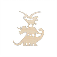 Dinosaurs - Wood Craft Shape - Laser Cut Baltic Birch Unfinished DIY Wood Art Supplies DIN35 - The Wood Shape Store