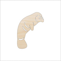 Manatee Wood Craft Shape - Laser Cut Baltic Birch Unfinished DIY Wood Art Supplies SEA165 - The Wood Shape Store