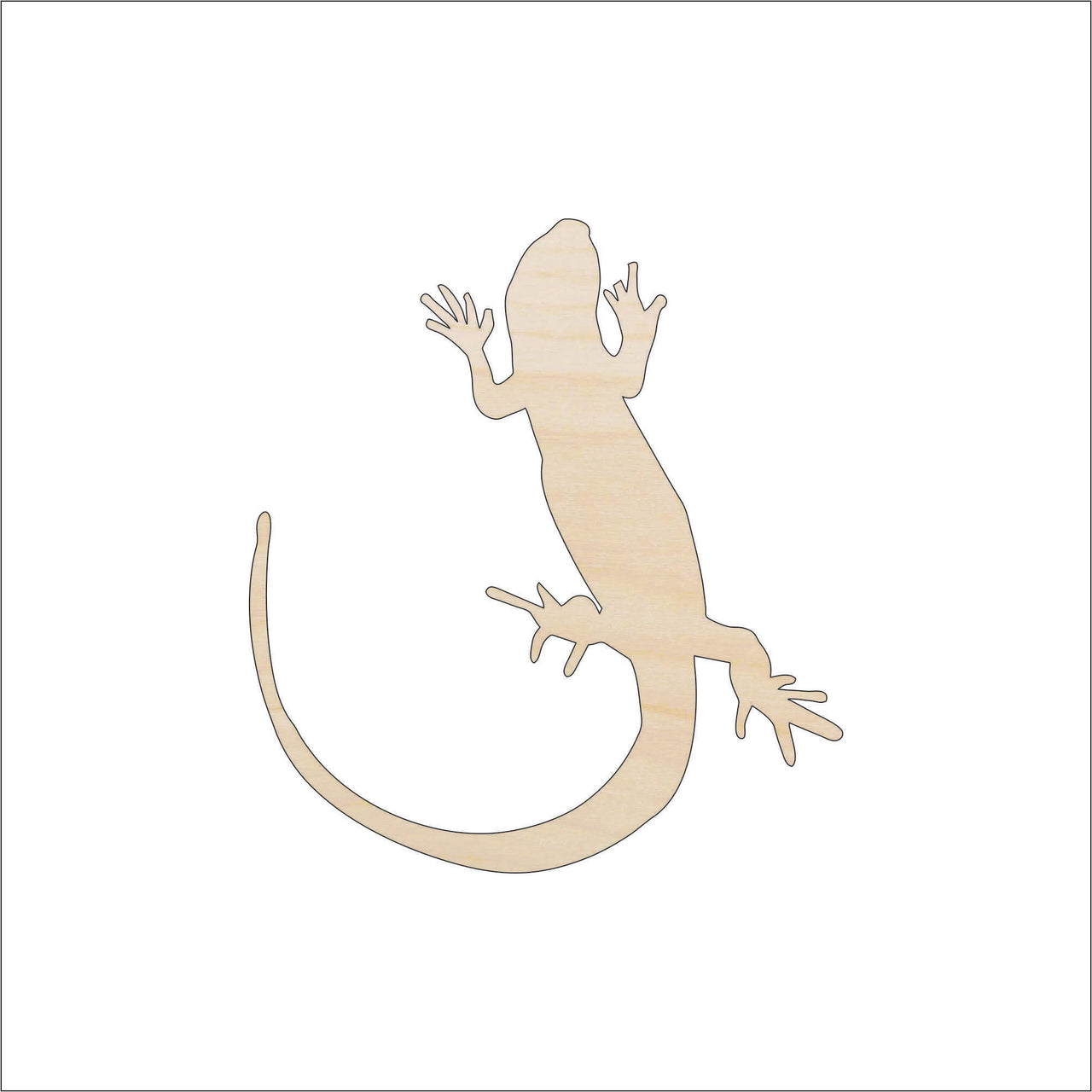 Lizard Wood Craft Shape - Laser Cut Baltic Birch Unfinished DIY Wood Art Supplies REP46 - The Wood Shape Store