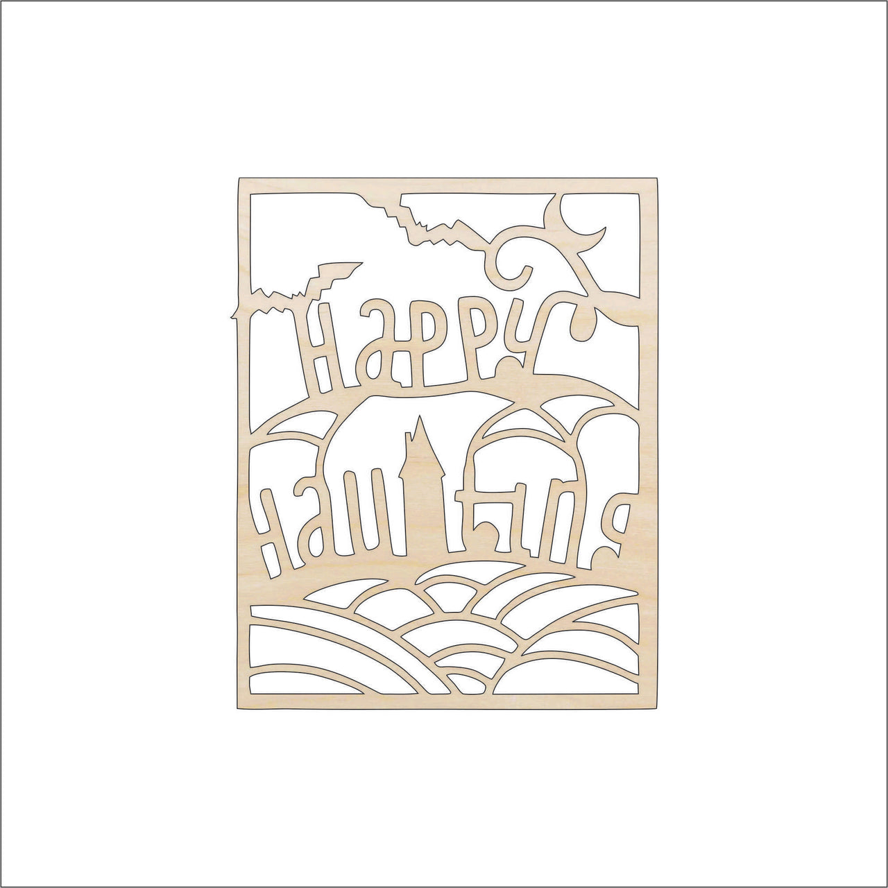 Halloween Wood Craft Shape - Laser Cut Baltic Birch Unfinished DIY Wood Art Supplies FAL153 - The Wood Shape Store