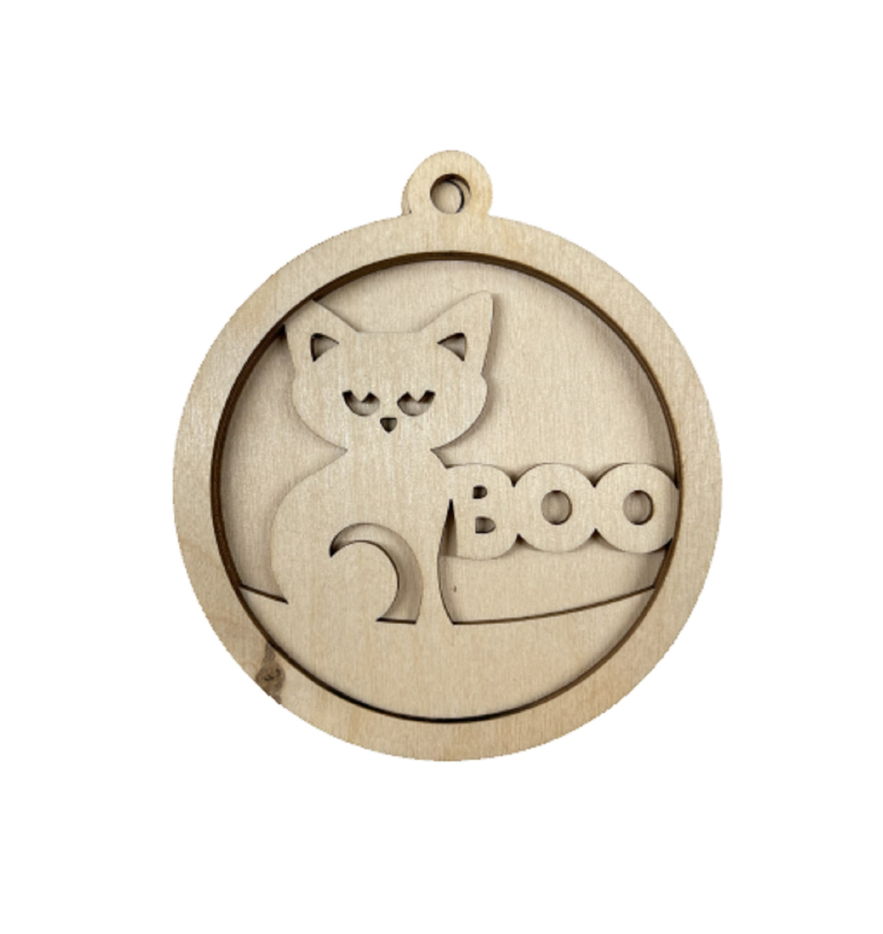 Cat 3D Laser Cut Ornament – Baltic Birch Wood Craft Supplies | DIY Wood Ornament Kit HA30 - The Wood Shape Store