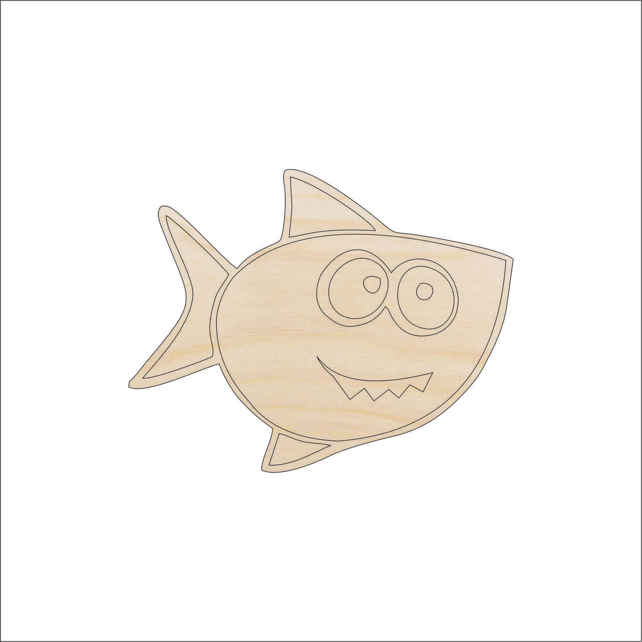 Shark Wood Craft Shape - Laser Cut Baltic Birch Unfinished DIY Wood Art Supplies SEA6 - The Wood Shape Store
