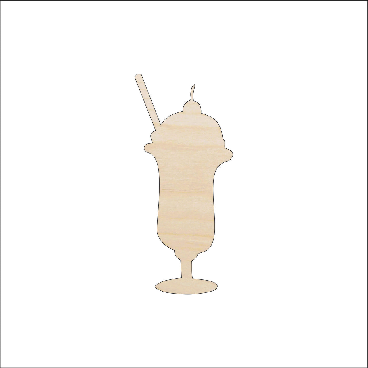 Ice Cream Wood Craft Shape - Laser Cut Baltic Birch Unfinished DIY Wood Art Supplies FOD117 - The Wood Shape Store