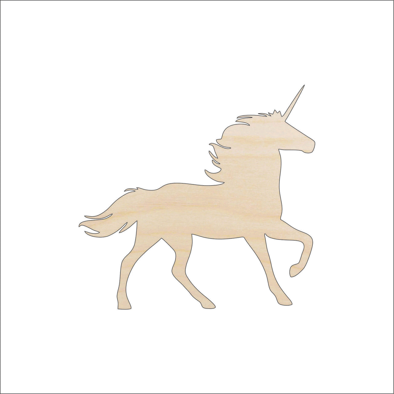 Unicorn Wood Craft Shape - Laser Cut Baltic Birch Unfinished DIY Wood Art Supplies MYTH80 - The Wood Shape Store