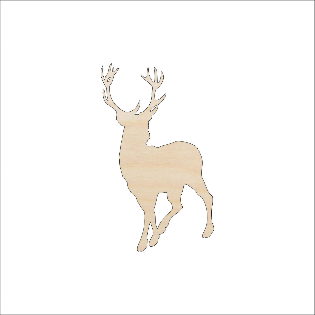 Deer Wood Craft Shape - Laser Cut Baltic Birch Unfinished DIY Wood Art Supplies DER10 - The Wood Shape Store
