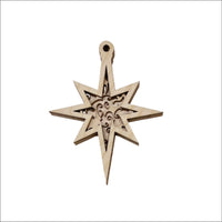 Star 3 3D Laser Cut Ornament – Baltic Birch Wood Craft Supplies | DIY Wood Ornament Kit RE1 - The Wood Shape Store