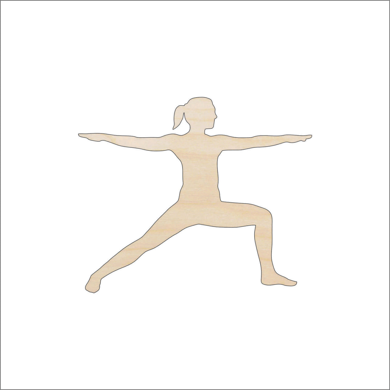 Yoga Wood Craft Shape - Laser Cut Baltic Birch Unfinished DIY Wood Art Supplies PPL199 - The Wood Shape Store