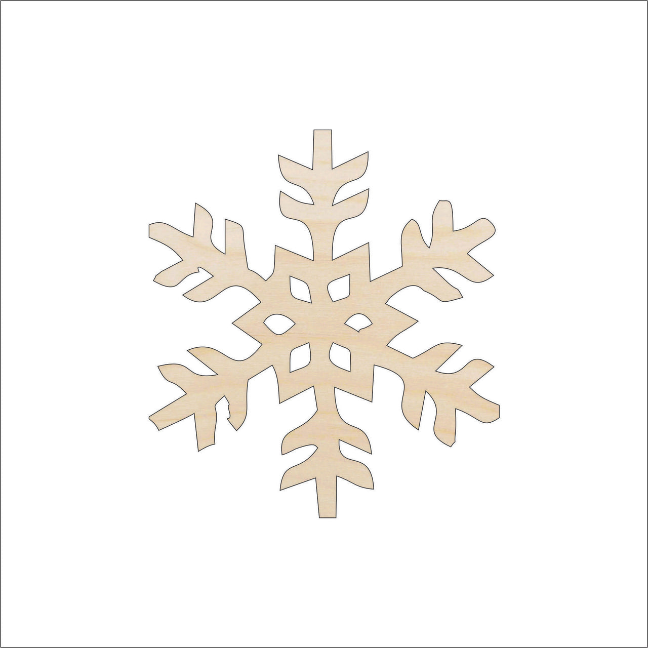 Snowflake Wood Craft Shape - Laser Cut Baltic Birch Unfinished DIY Wood Art Supplies SNW68 - The Wood Shape Store