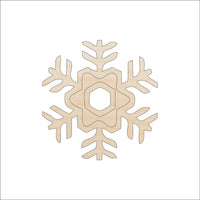 Snowflake Wood Craft Shape - Laser Cut Baltic Birch Unfinished DIY Wood Art Supplies SNW55 - The Wood Shape Store