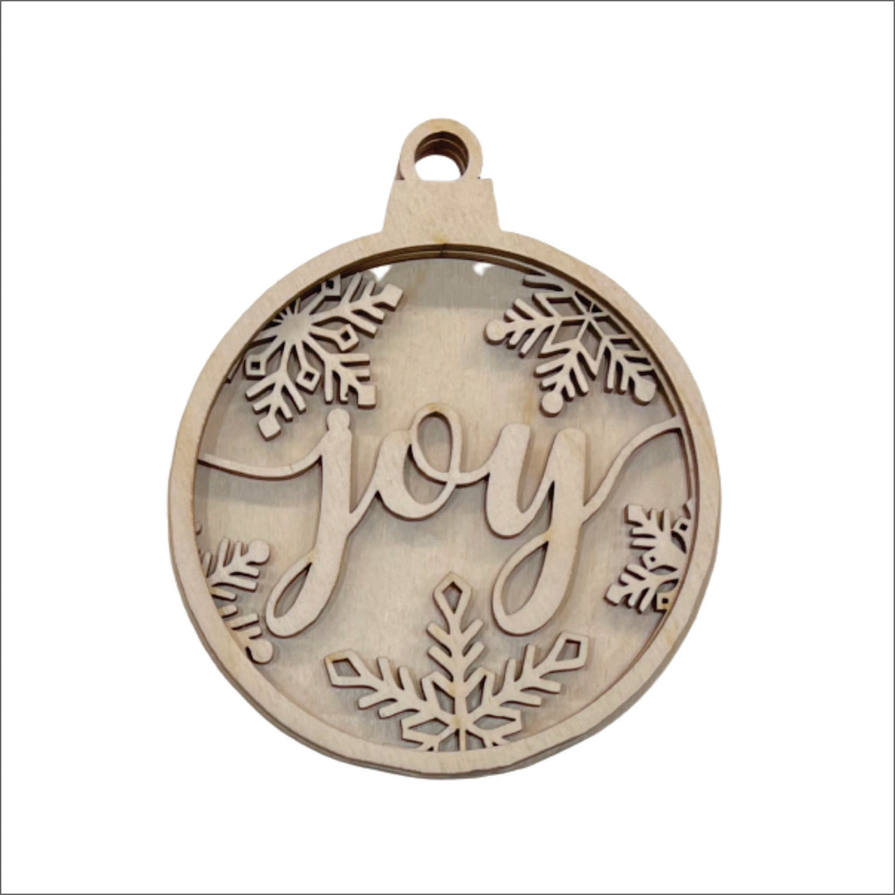 Joy 3D Laser Cut Ornament – Baltic Birch Wood Craft Supplies | DIY Wood Ornament Kit XM6 - The Wood Shape Store