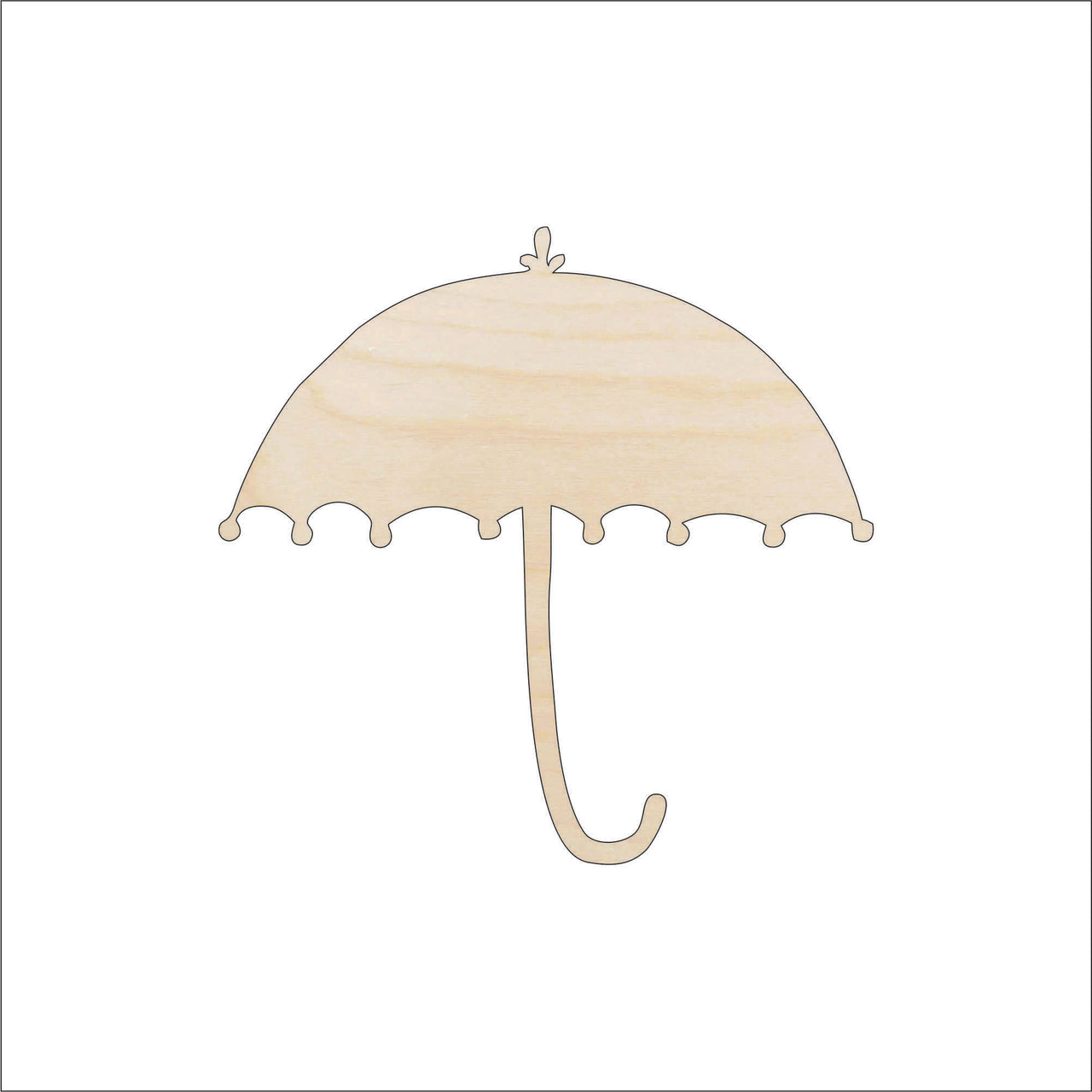 Parasol Wood Craft Shape - Laser Cut Baltic Birch Unfinished DIY Wood Art Supplies CLT71 - The Wood Shape Store