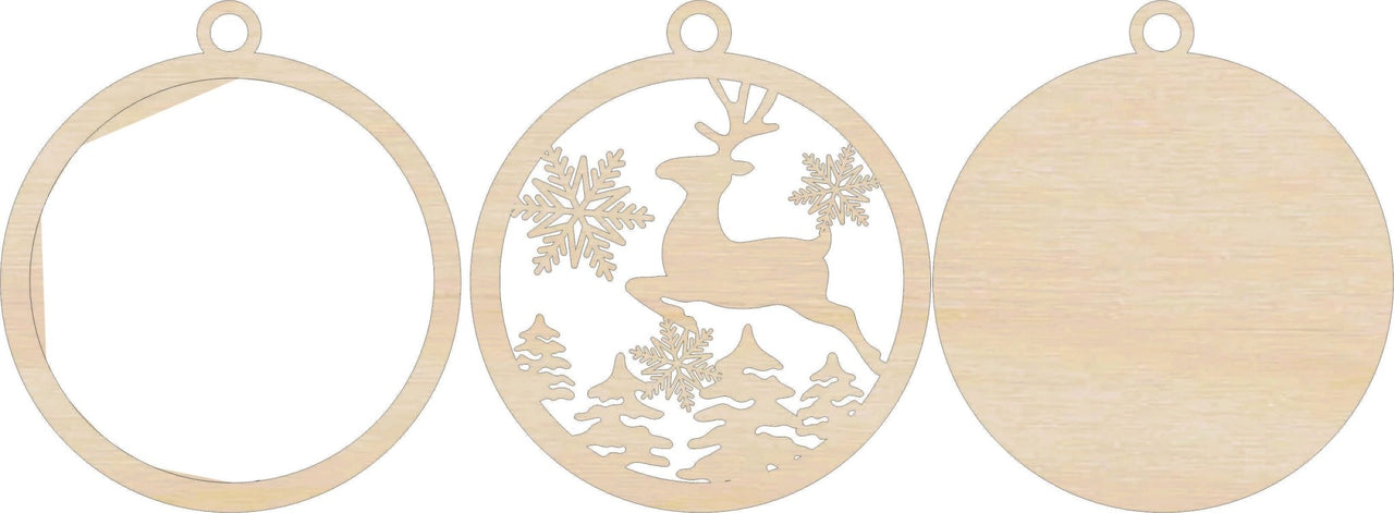 Deer 3D Laser Cut Ornament – Baltic Birch Wood Craft Supplies | DIY Wood Ornament Kit AN5 - The Wood Shape Store