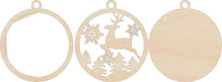 Deer 3D Laser Cut Ornament – Baltic Birch Wood Craft Supplies | DIY Wood Ornament Kit AN5 - The Wood Shape Store