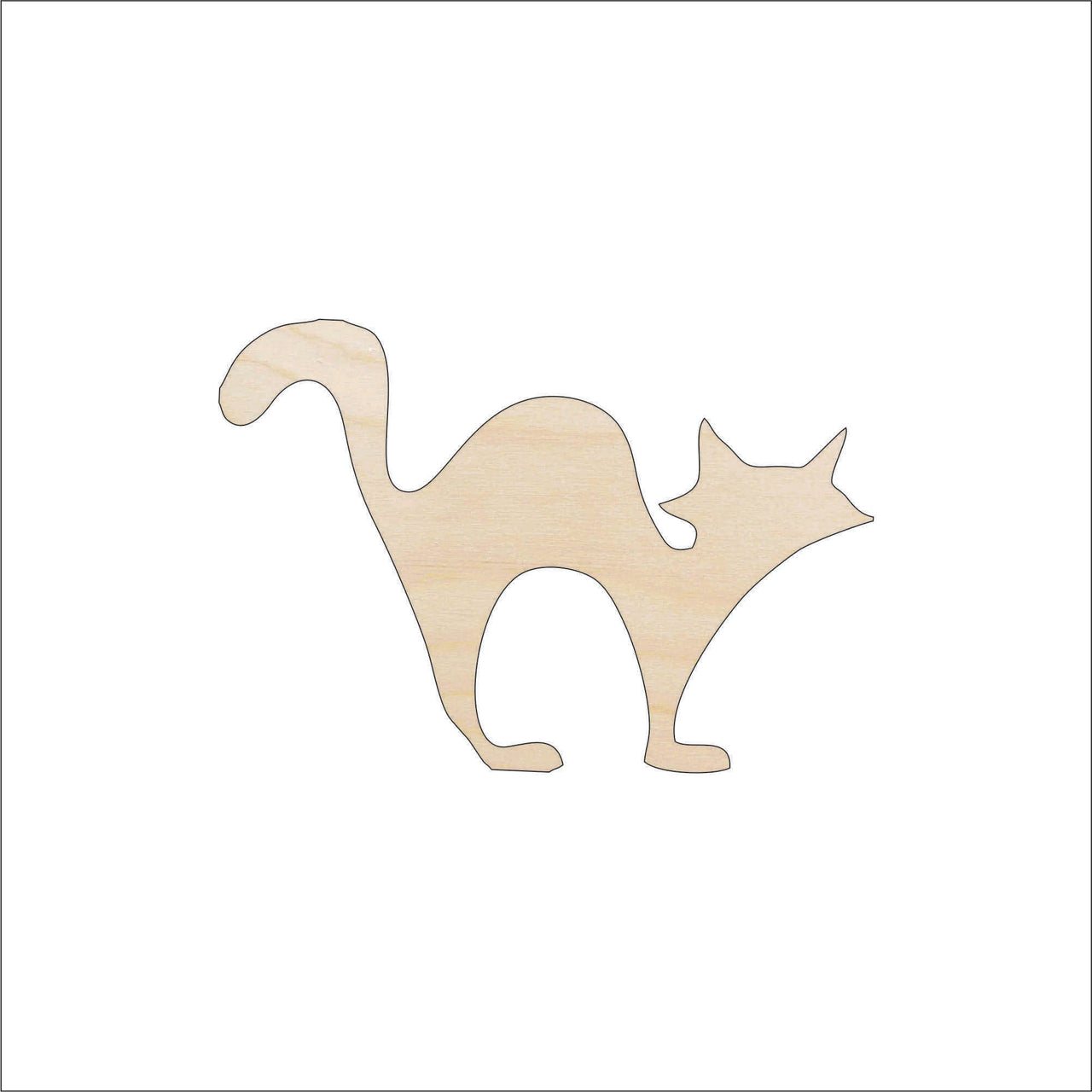 Cat Wood Craft Shape - Laser Cut Baltic Birch Unfinished DIY Wood Art Supplies FAL115 - The Wood Shape Store