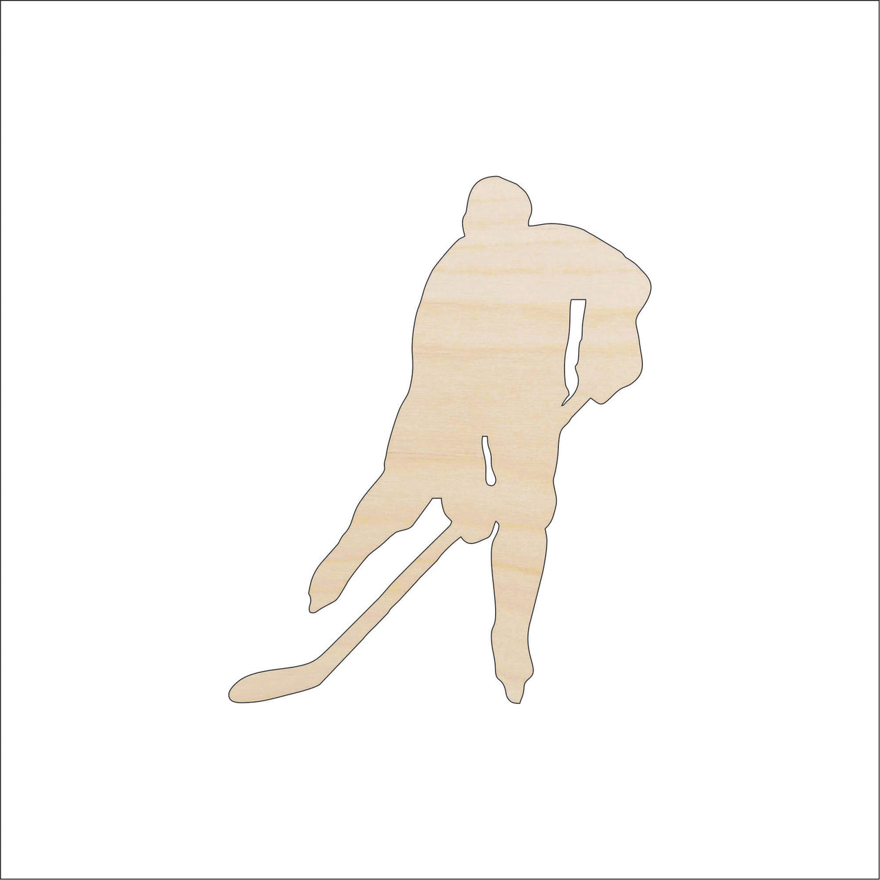 Hockey Player Wood Craft Shape - Laser Cut Baltic Birch Unfinished DIY Wood Art Supplies SPT422 - The Wood Shape Store