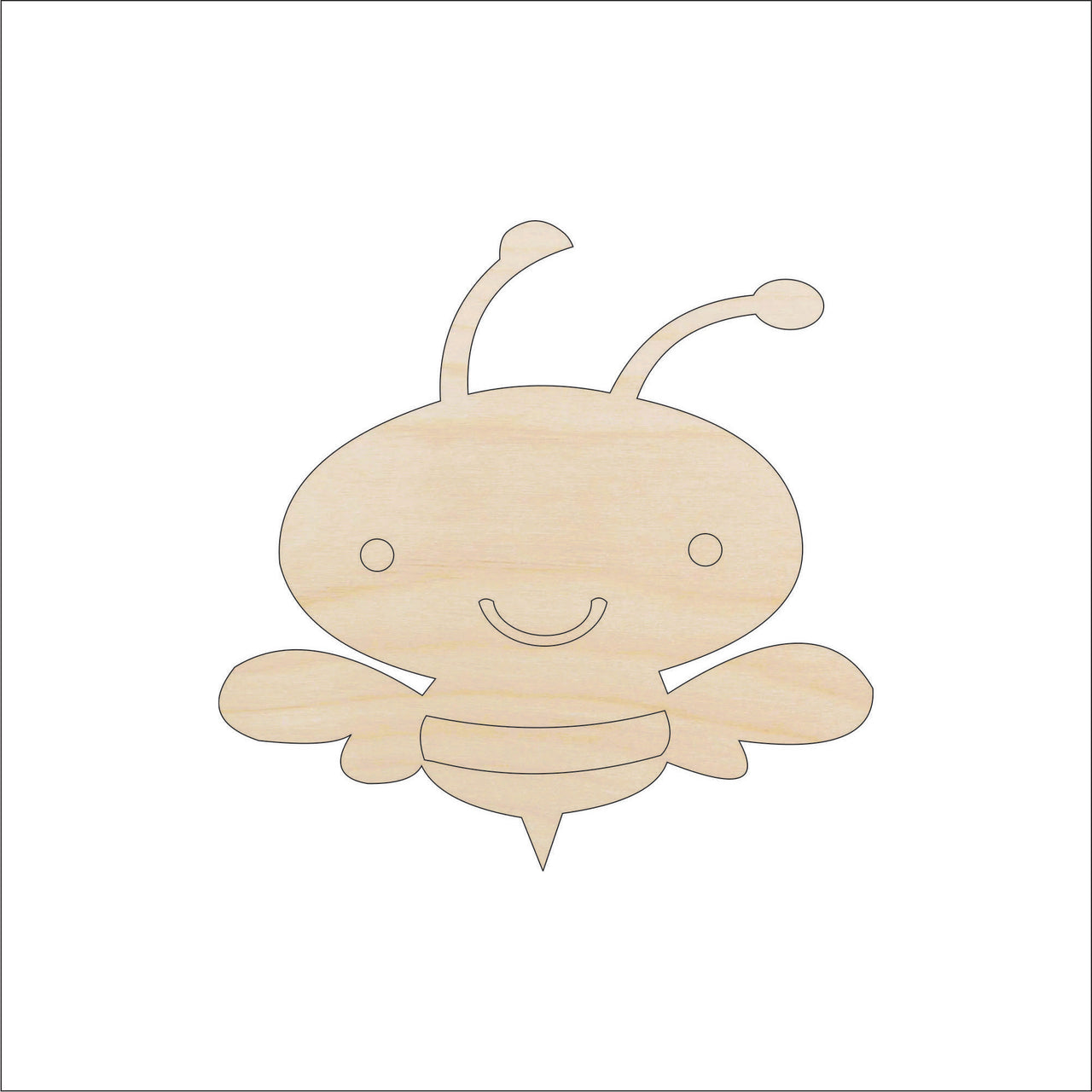Bumblebee Wood Craft Shape - Laser Cut Baltic Birch Unfinished DIY Wood Art Supplies BUG86 - The Wood Shape Store