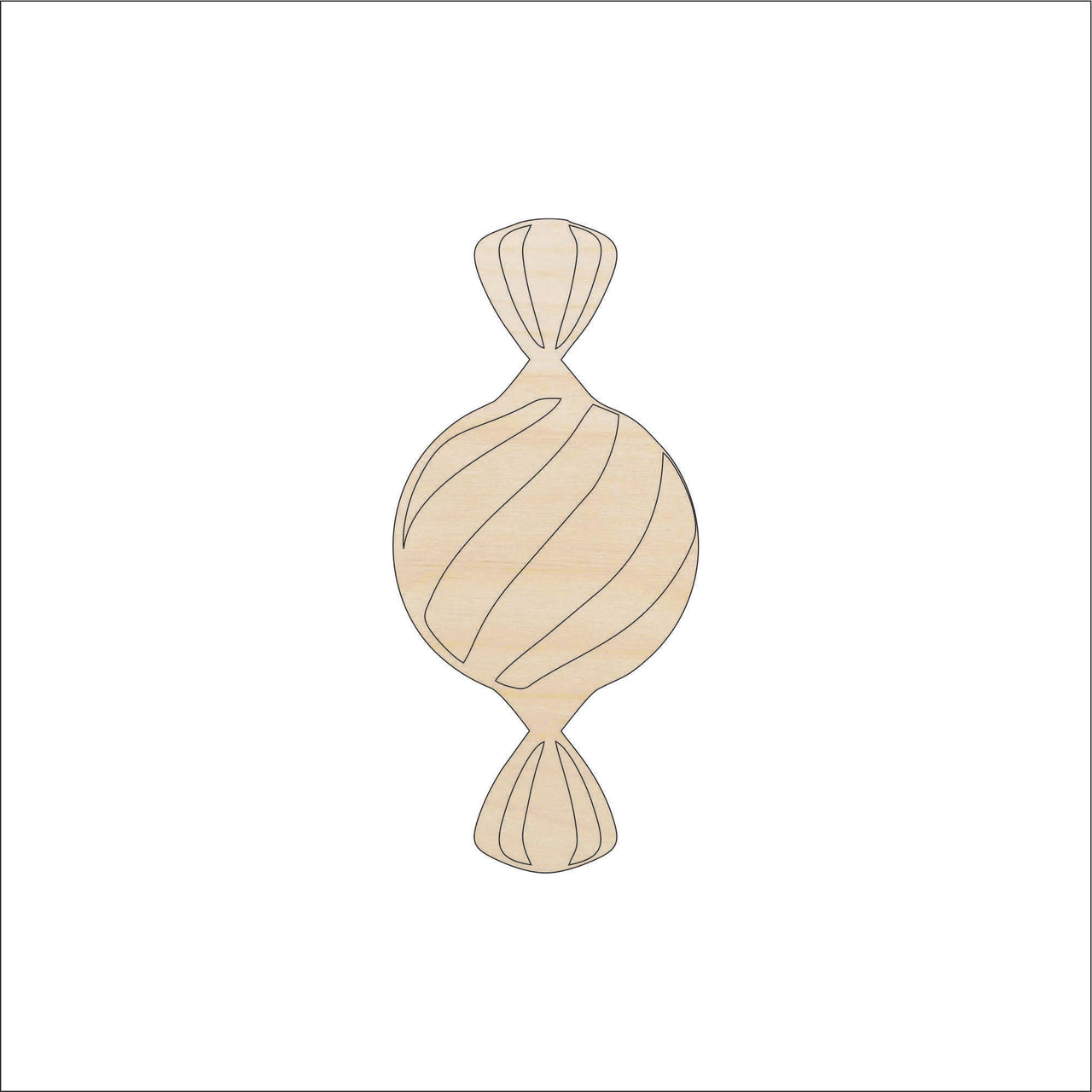 Candy Wood Craft Shape - Laser Cut Baltic Birch Unfinished DIY Wood Art Supplies FOD197 - The Wood Shape Store