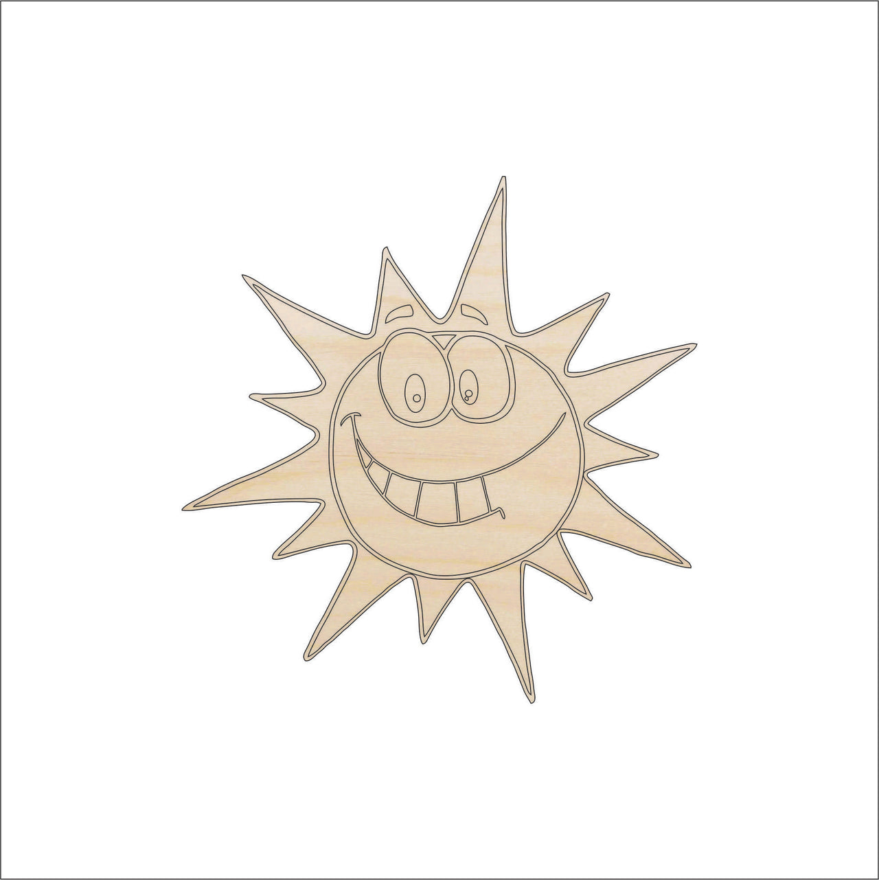 Sun Wood Craft Shape - Laser Cut Baltic Birch Unfinished DIY Wood Art Supplies SKY18 - The Wood Shape Store
