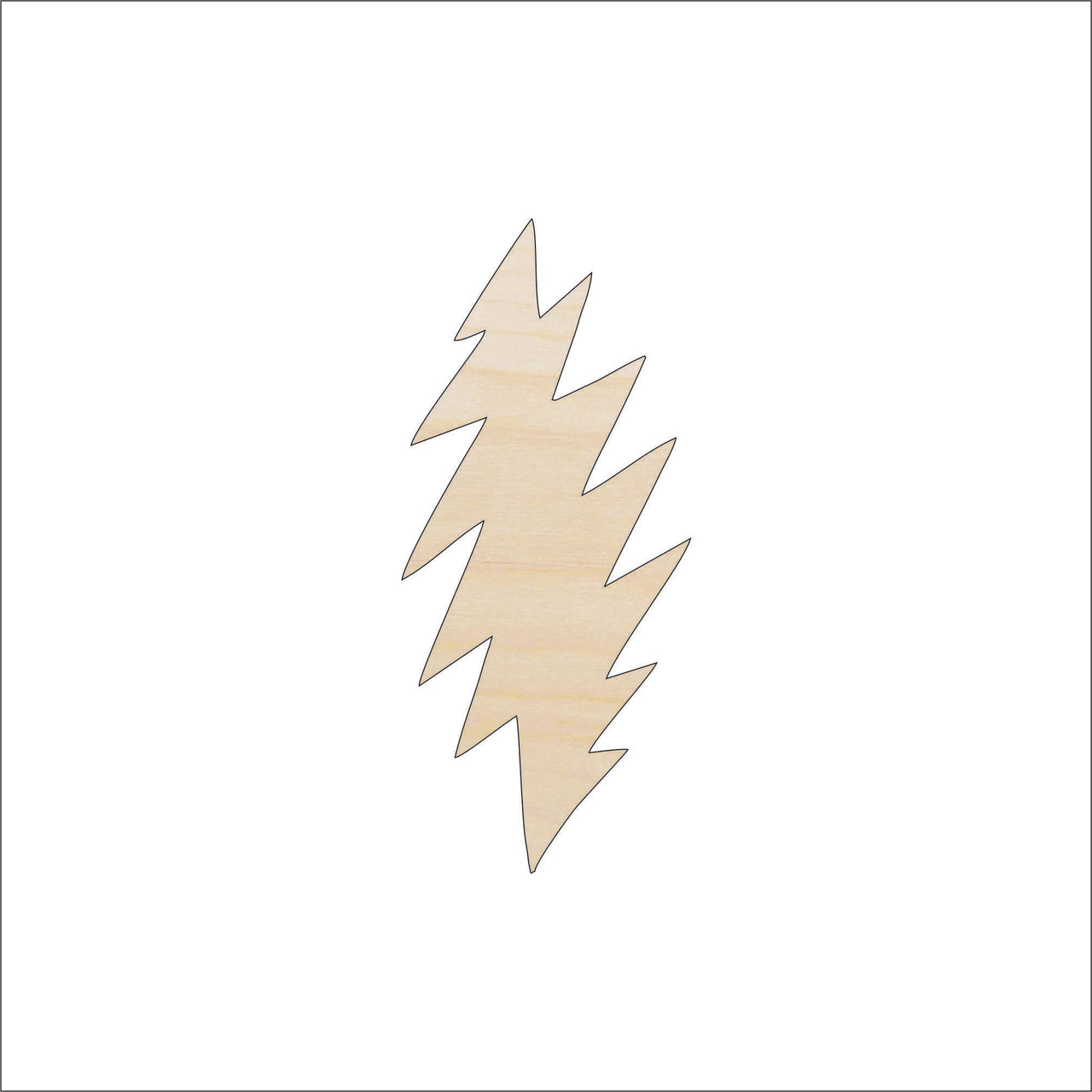 Lightning Bolt Wood Craft Shape - Laser Cut Baltic Birch Unfinished DIY Wood Art Supplies 40 - The Wood Shape Store