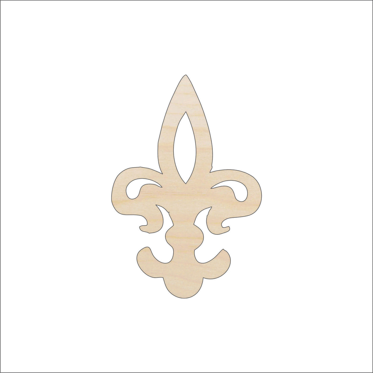 Fleur de Lis Wood Craft Shape - Laser Cut Baltic Birch Unfinished DIY Wood Art Supplies DSN33 - The Wood Shape Store