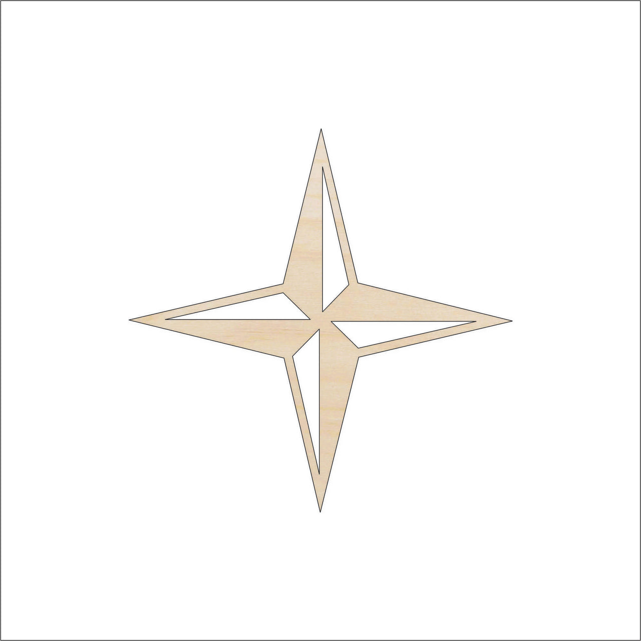 Star Wood Craft Shape - Laser Cut Baltic Birch Unfinished DIY Wood Art Supplies XTR6 - The Wood Shape Store