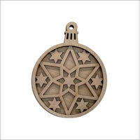 Star 3D Laser Cut Ornament – Baltic Birch Wood Craft Supplies | DIY Wood Ornament Kit DS7 - The Wood Shape Store