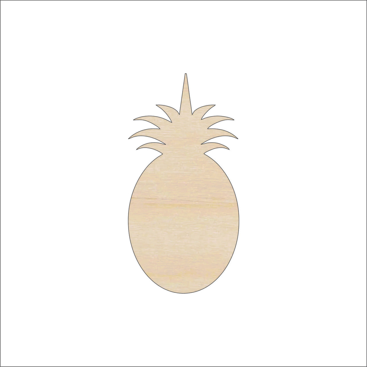 Pineapple Wood Craft Shape Laser Cut Out and Unfinished DIY Craft Supply FOD226 - The Wood Shape Store