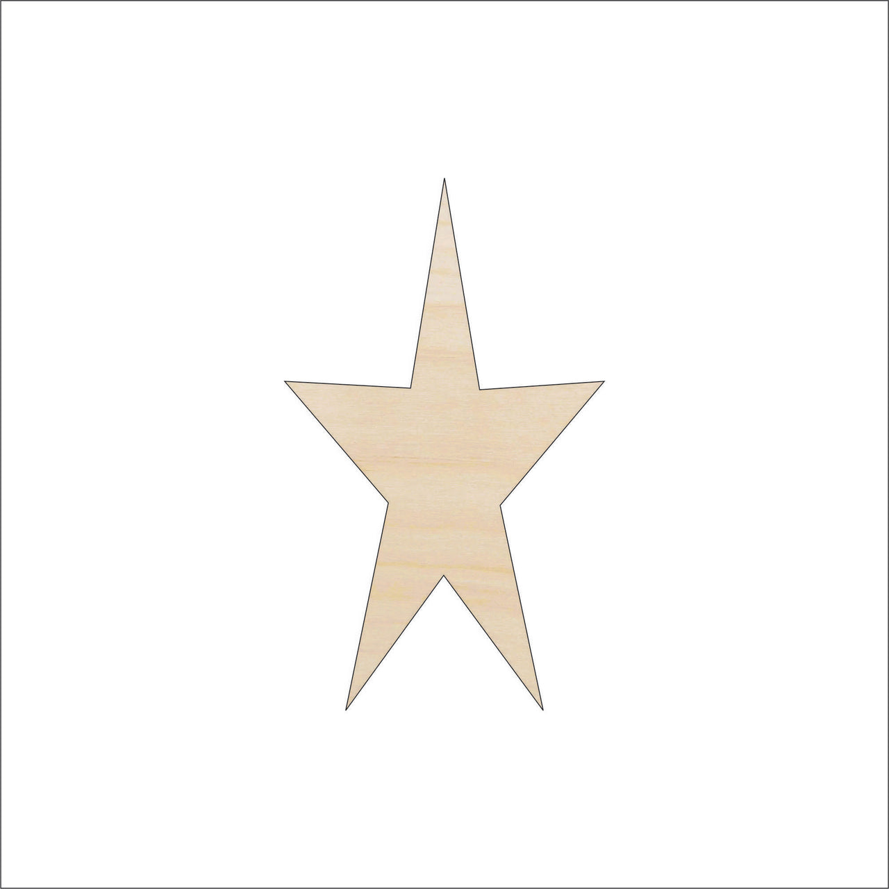 Star Wood Craft Shape - Laser Cut Baltic Birch Unfinished DIY Wood Art Supplies BSC8 - The Wood Shape Store