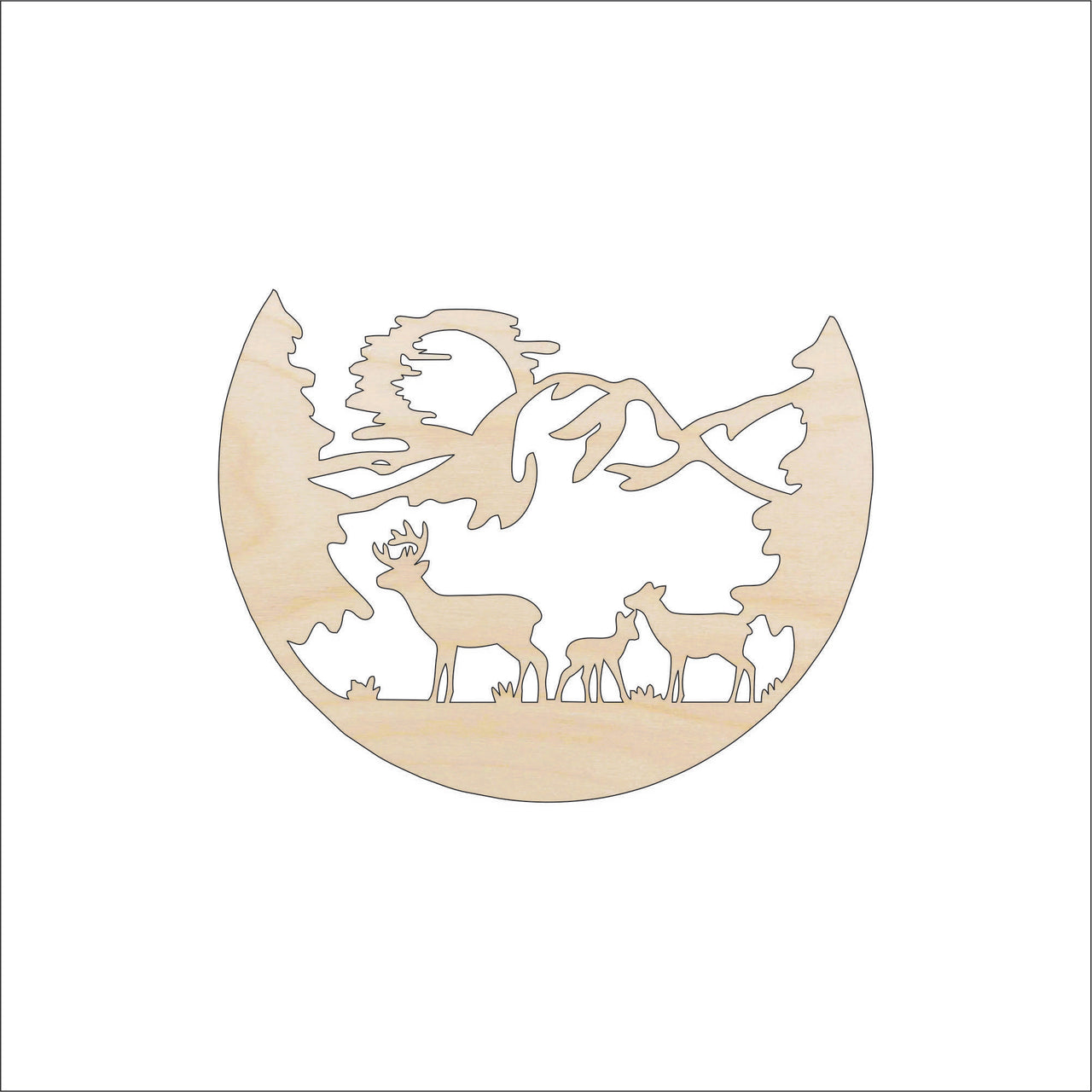 Deer Wood Craft Shape - Laser Cut Baltic Birch Unfinished DIY Wood Art Supplies DER75 - The Wood Shape Store