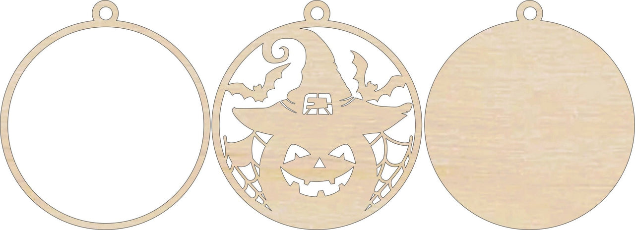 Pumpkin 3D Laser Cut Ornament – Baltic Birch Wood Craft Supplies | DIY Wood Ornament Kit HA14 - The Wood Shape Store