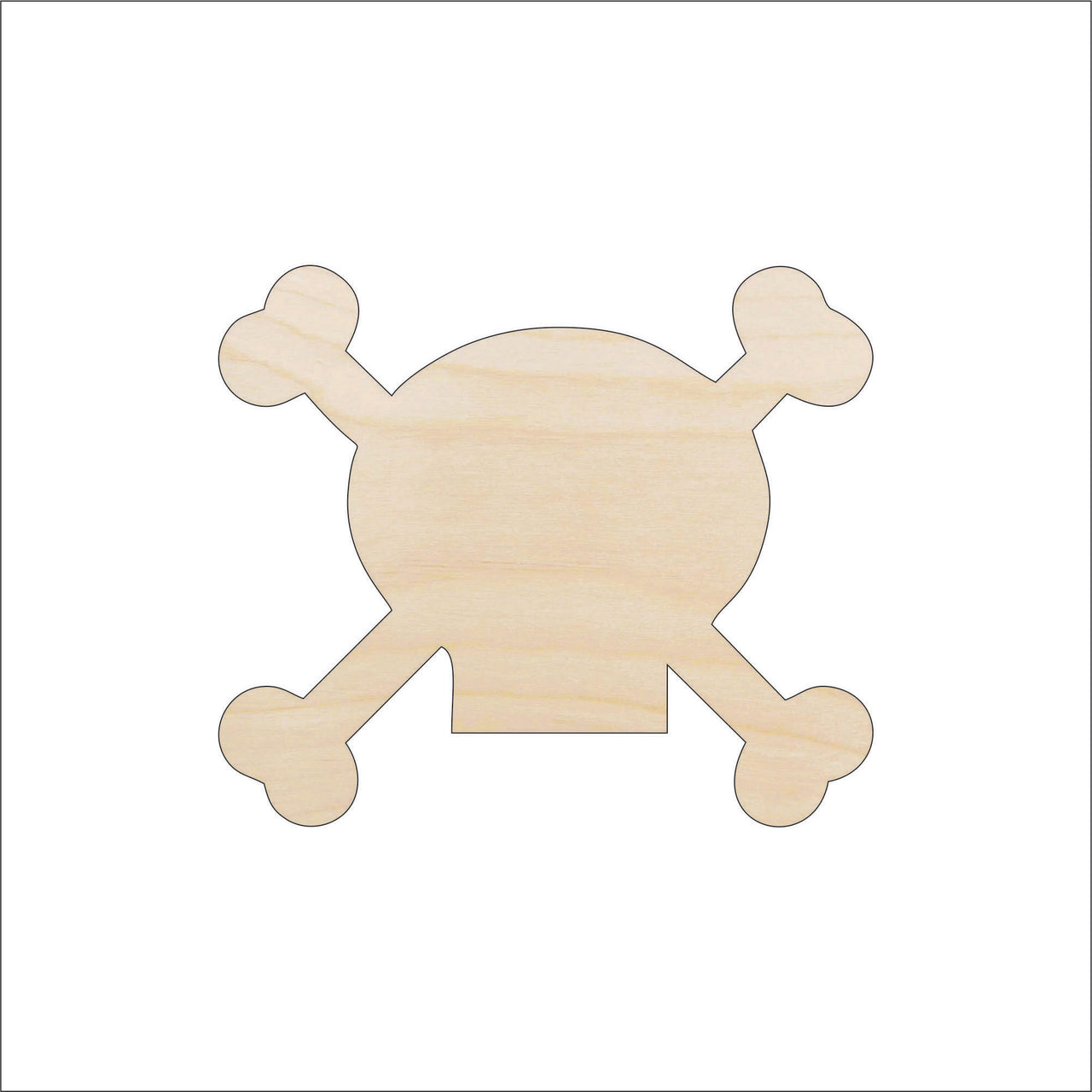 Skull Wood Craft Shape - Laser Cut Baltic Birch Unfinished DIY Wood Art Supplies SKL19 - The Wood Shape Store
