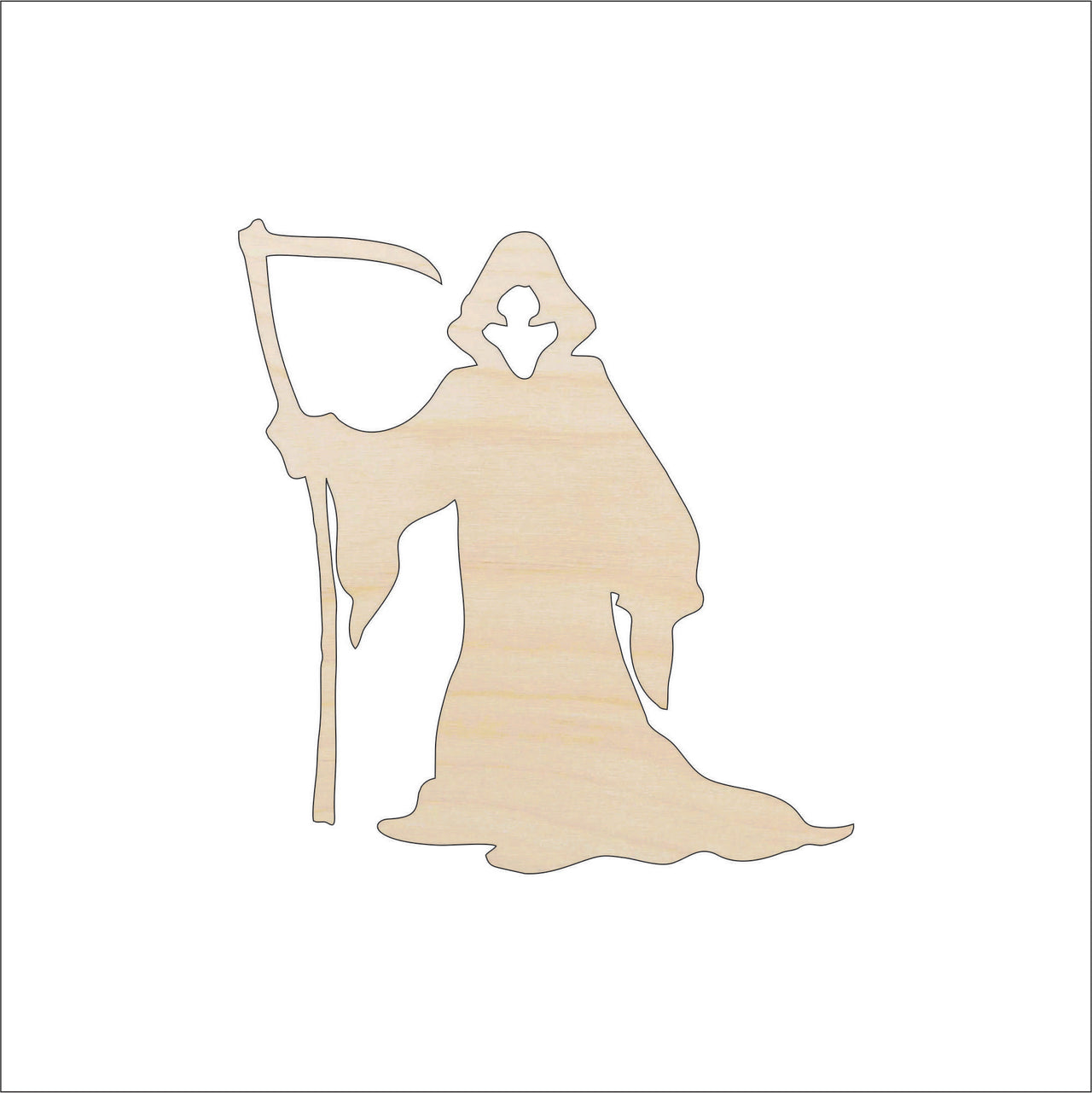 Grim Reaper Wood Craft Shape - Laser Cut Baltic Birch Unfinished DIY Wood Art Supplies FAL35 - The Wood Shape Store