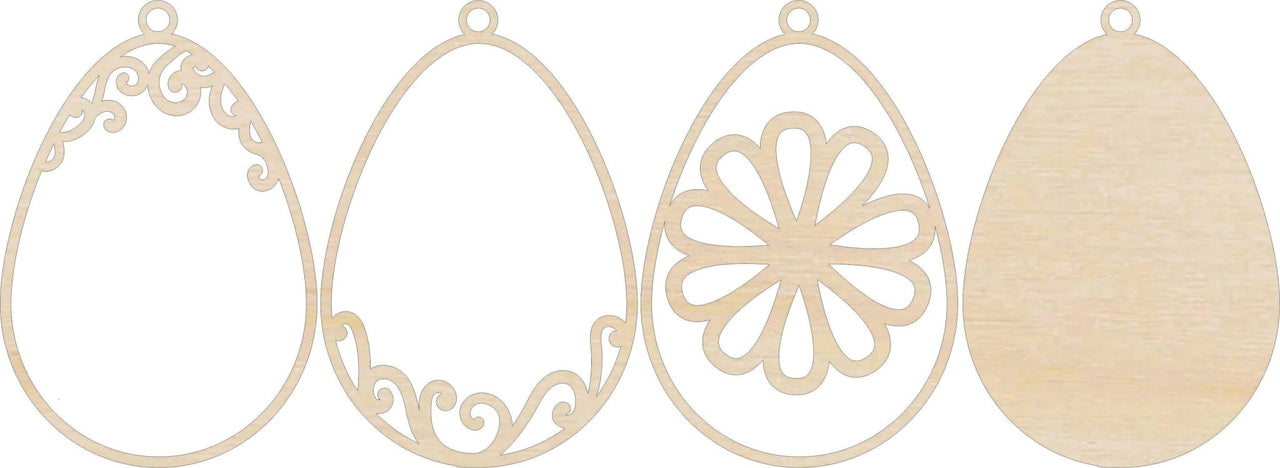 Easter Egg 3D Laser Cut Ornament – Baltic Birch Wood Craft Supplies | DIY Wood Ornament Kit ES30 - The Wood Shape Store