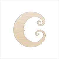 Moon Wood Craft Shape - Laser Cut Baltic Birch Unfinished DIY Wood Art Supplies SKY47 - The Wood Shape Store