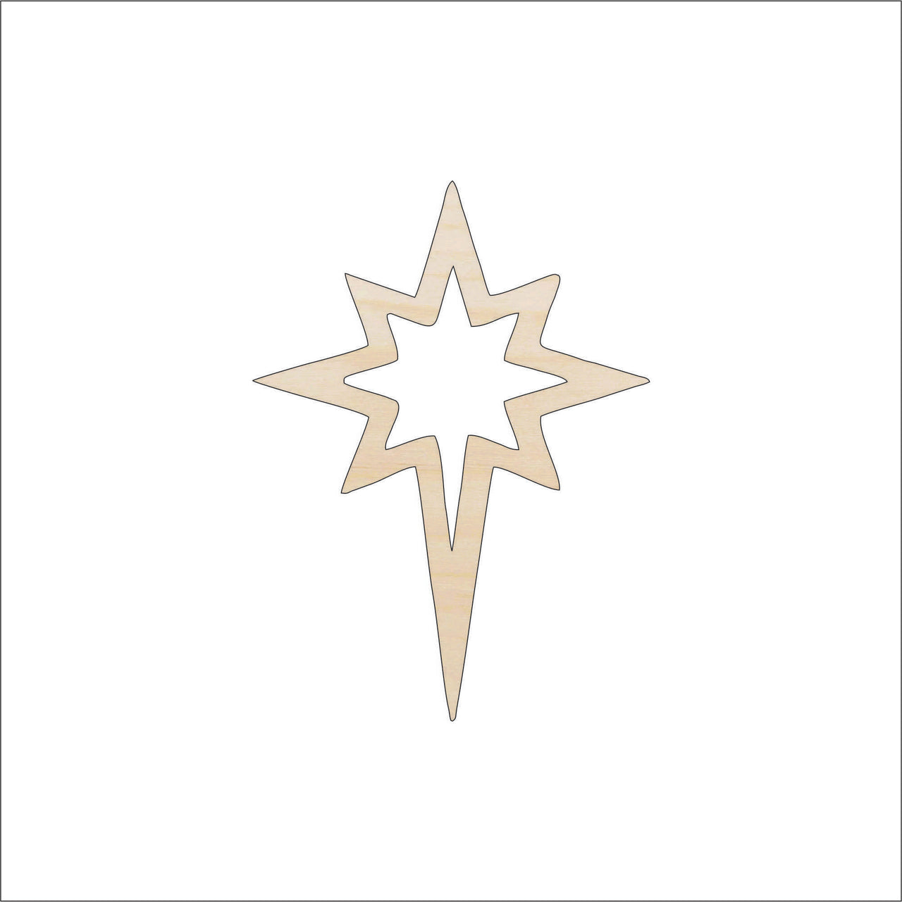 Star Wood Craft Shape - Laser Cut Baltic Birch Unfinished DIY Wood Art Supplies SKY92 - The Wood Shape Store