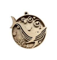 Whale 3D Laser Cut Ornament – Baltic Birch Wood Craft Supplies | DIY Wood Ornament Kit BC7 - The Wood Shape Store
