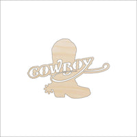 Cowboy Wood Craft Shape - Laser Cut Baltic Birch Unfinished DIY Wood Art Supplies PPL146 - The Wood Shape Store